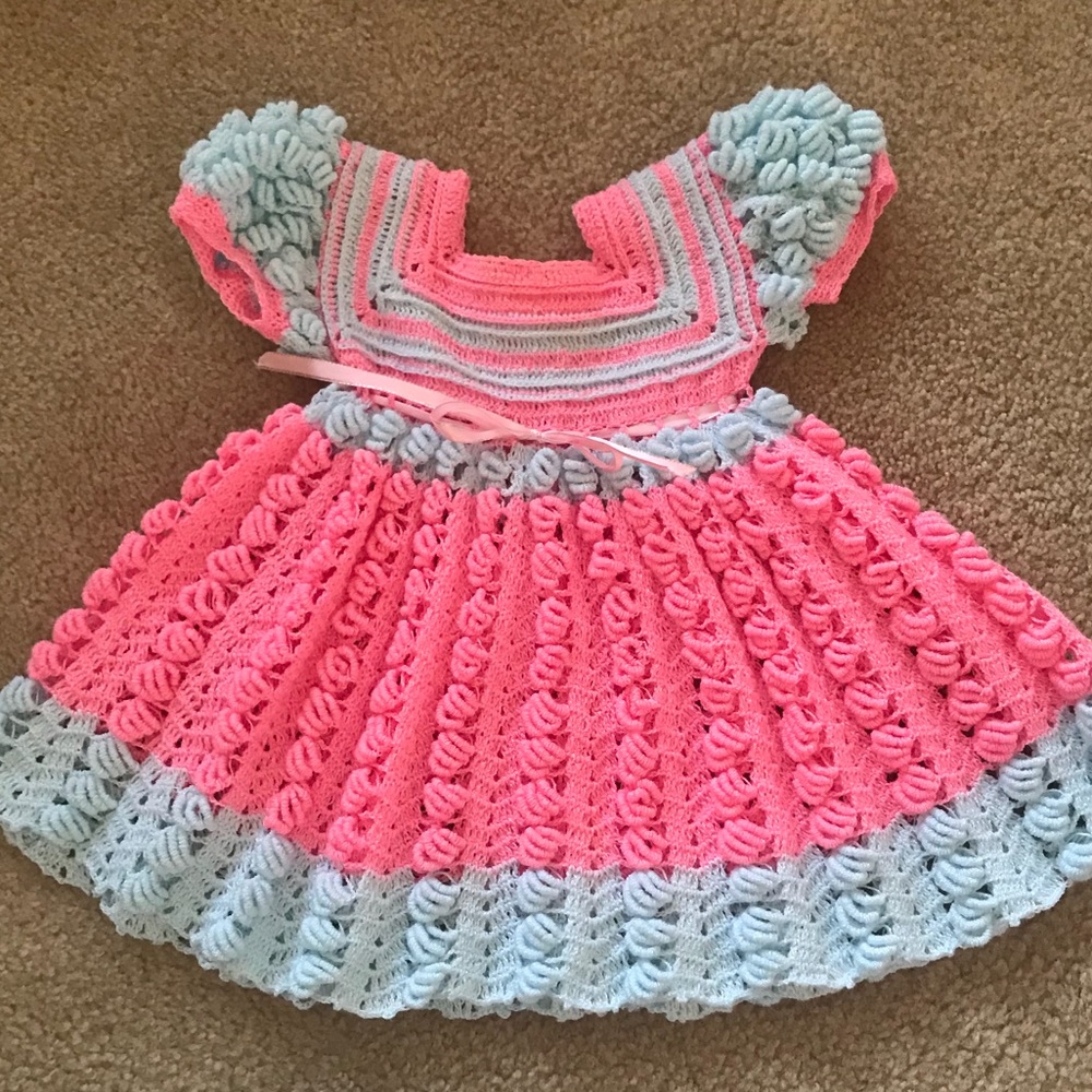 Handmade crochet dress baby girl